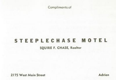 Steeplechase Motel (Spotted Cow) - Old Yearbook Ad